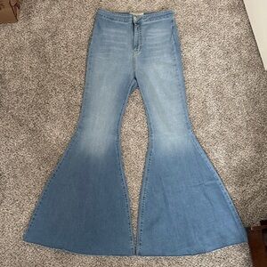 Free People Women's Flared Blue Jeans